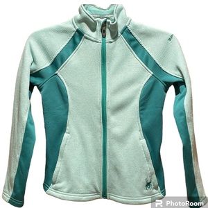Spyder Girls Size 8 Or Medium Zip Up Jacket Lightweight Mint Green